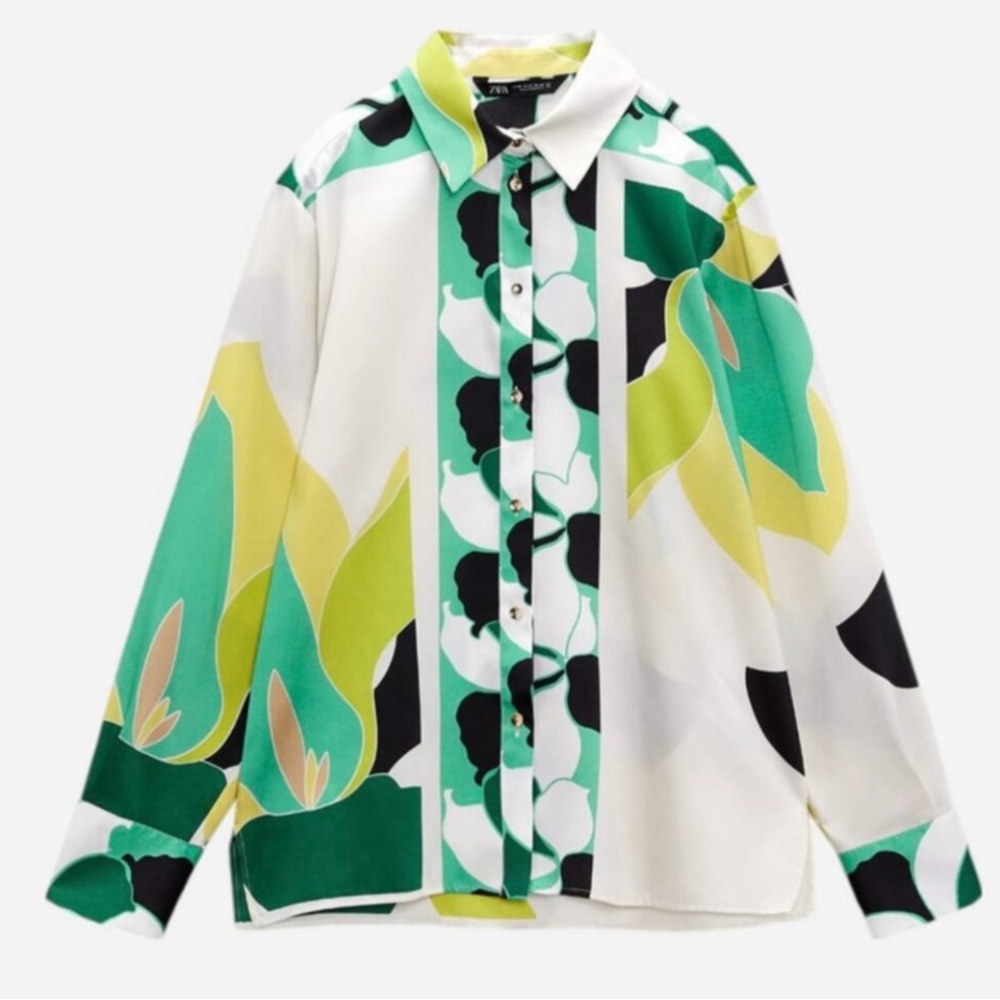 ZaraColorful Floral Button-Up Shirt